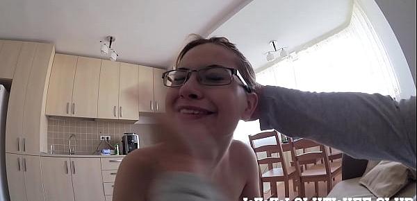  Teach her how to suck Skinny teen wants to become a good cocksucker and gets some help from an older slut